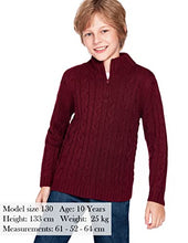 Load image into Gallery viewer, Boyoo Boy's Cable Knitted Sweater Half Zip Lightweight Casual Pullovers for Kids 2-11 Years
