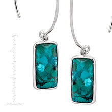 Load image into Gallery viewer, Silpada 'Oasis' Compressed Turquoise Wire Drop Earrings in Sterling Silver
