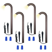 Load image into Gallery viewer, LUMENGY 3W LED Landscape Lighting, Wired 12V-24V AC/DC Low Voltage, Brown Aluminum Bollard Pathway Lights for Walkways Driveways &amp; Garden, IP67 Waterproof, 3000K Warm White (4 Pack)
