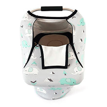 Load image into Gallery viewer, Stretchy Baby Car Seat Covers for Boys Girls, Infant Car Canopy Spring Autumn Winter,Snug Warm Breathable Windproof, Adjustable Peep Window,Universal Fit,Baby Elephant
