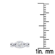 Load image into Gallery viewer, Dazzlingrock Collection 1.80 Carat (ctw) 10K Round Cubic Zirconia CZ Bridal Halo Engagement Ring Set, White Gold, Size 7.5
