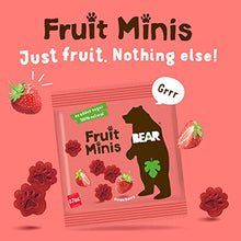 Load image into Gallery viewer, BEAR Fruit Snack Minis, Bite Sized Snacks for Kids, Gluten Free, Vegan, Non GMO, Strawberry, 0.7 Oz, Pack of 18
