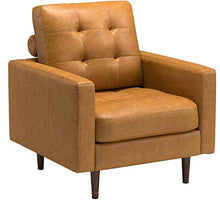 Load image into Gallery viewer, Amazon Brand – Rivet Cove Modern Tufted Accent Chair with Tapered Legs, Mid-Century, 32.7"W, Caramel
