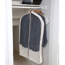 Load image into Gallery viewer, Smart Design Canvas Gusseted Garment Bag Hanger - (24 x 42 Inch) - Clothing Storage Cover - w/Cedar Wood - Odor Repellent - Suits, Dresses Travel Closet Organization - [Natural Canvas]

