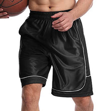 Load image into Gallery viewer, OUTSON Men's Basketball Shorts Athletic with Pockets Workout Shorts Dry Loose Fit Drawstrings Gym Training Shorts(Black,2XL)
