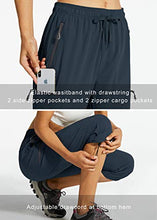 Load image into Gallery viewer, Libin Women's Quick Dry Hiking Capri Pants Lightweight Cargo Cropped Pants Water Resistant Outdoor Casual, Navy L
