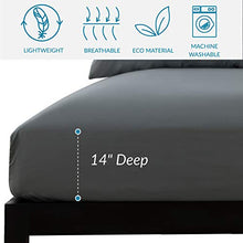 Load image into Gallery viewer, Bedsure Queen Size Sheets- Ruffled Embossed Bed Sheet Set - Soft Brushed Microfiber, Wrinkle Resistant Sheet - 14 inches Deep Pocket - 4-Pieces (Dark Grey)
