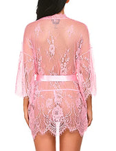 Load image into Gallery viewer, Avidlove Women's Plus Size Lingerie Lace Kimono Robe Babydoll Chemise Sleepwear (4XL, Pink)
