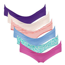 Load image into Gallery viewer, Intimate Portal Maternity Underwear Under the Bump Pregnancy Postpartum Panties Womens Cotton Bikinis 6-Pk Bouquet M
