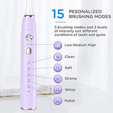 Load image into Gallery viewer, Sonic Electric Toothbrush, Travel Rechargeable Toothbrush for Adults Kids with 5 Modes and 3 Intensity Levels, Waterproof, USB Fast Charging, Smart Timer &amp; Travel Case Included-Purple
