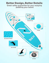 Load image into Gallery viewer, Naice Inflatable Stand Up Paddle Board, 10’6 × 30” × 6”SUP w/Paddle, Detachable Fin, Air Pump w/Gauge, Safety Leash, Backpack for Beginners, Adults, Youth, Touring Fishing Water Yoga All Skill Levels
