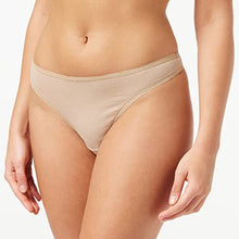 Load image into Gallery viewer, Iris &amp; Lilly Women's Cotton Thong Underwear, Pack of 5, Medium Beige, X-Large
