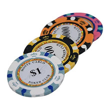 Load image into Gallery viewer, Clay Poker Chips 14 Gram Monte Carlo-Pack of 50 Chips ($10 DarkBlue)
