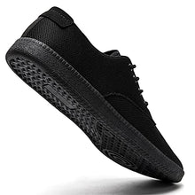 Load image into Gallery viewer, Men's Oxfords Dress Sneakers Mesh Black Slip On Shoes Workout Minimalist Laces Up Breathable Loafers Tennis Shoe Black Size 9.5
