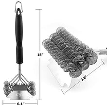 Load image into Gallery viewer, Grill Brush and Scraper Bristle Free – Safe BBQ Brush for Grill – 18'' Stainless Grill Grate Cleaner - Safe Grill Accessories for Porcelain/Weber Gas/Charcoal Grill – Gifts for Grill Wizard
