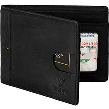 Load image into Gallery viewer, YBONNE RFID Blocking Slim Bifold Wallets for Men, Made of Finest Genuine Leather (Black)
