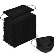 Load image into Gallery viewer, Wecolor 100 PCS Disposable 3 Ply Earloop Face Masks, Suitable for Home, School, Office and Outdoors (Black)
