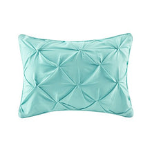 Load image into Gallery viewer, Comfort Spaces Cavoy Faux Silk Comforter Set - Luxe Diamond Tufting, All Season Bedding, Matching Bed Skirt, Decorative Pillows, King(104"x90") Aqua 5 Piece
