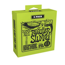Load image into Gallery viewer, Ernie Ball Regular Slinky Nickel Wound Electric Guitar Strings 3-pack, 10-46 Gauge (P03221)
