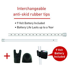 Load image into Gallery viewer, SECURITYMAN 2-in-1 Door Security Bar with Alarm &amp; Sliding Door Stopper Security Bar with 120db Loud Alert Siren - Durable &amp; Rugged Iron, (Protects Against Scratches), White 2021 Model (SECURITYBARS)
