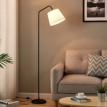 Load image into Gallery viewer, Arc Floor Lamp, LED Floor Lamp with Hanging White Lamp Shade, Modern Standing Lamp with Foot Switch, E26 Lamp Base, Corner Lamps Tall Pole Light for Office Bedroom Living Room Reading
