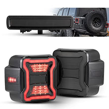 Load image into Gallery viewer, FieryRed LED Tail Lights With 3rd Brake Light For 2018-2020 Jeep Wrangler JL
