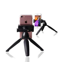 Load image into Gallery viewer, HUAY Mini Tripod, Cell Phone Stand,Lightweight Tabletop Small Phone Tripod for iPhone Samsung Huawei Smartphone, Camera with Bluetooth Remote Control, 180 Rotating Metal Ball Mount Holder

