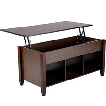 Load image into Gallery viewer, YAHEETECH Lift Top Coffee Table with Hidden Storage Compartment &amp; Shelf, Lift Tabletop Dining Table for Living Room, 19.2-24.6in H
