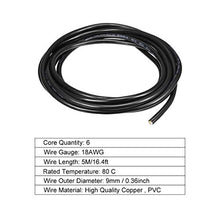Load image into Gallery viewer, uxcell RVV Wire Cable Extension Cord Copper Wire Electric Conductor 6 Core 18 AWG 5M/16.4ft Length
