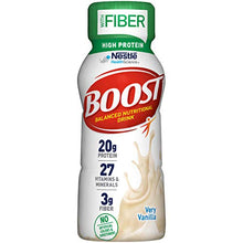 Load image into Gallery viewer, BOOST High Protein with Fiber Complete Nutritional Drink, Very Vanilla, 8 fl oz Bottle, 24 Pack
