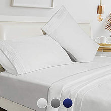 Load image into Gallery viewer, Leafbay Bed Sheets Queen Set - 4 Piece Super Soft Microfiber Bed Sheets 1800 TC with 16” Deep Pocket, Wrinkle Resistant and Unfading Bedding Set - White

