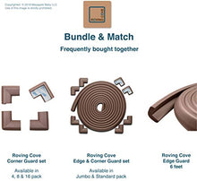 Load image into Gallery viewer, Roving Cove Baby Proofing Edge Corner Protector, Soft Rubber Foam Table Bumper Guard, 3M Pre-Taped Corners, 20.4 ft (18 ft Edge + 8 Corners), Coffee Brown, Heavy-Duty
