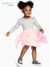 Load image into Gallery viewer, Simple Joys by Carter's Toddler Girls' Long-Sleeve Dress Set with Tulle, Pack of 2, Pink/Grey, 3T
