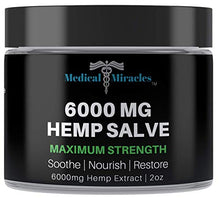 Load image into Gallery viewer, Medical Miracles Hemp 6000 Mg Maximum Strength Healing Salve | Ideal for Hips, Joints, Neck, Back, Elbows, Fingers, Hands, and Knees Made in USA
