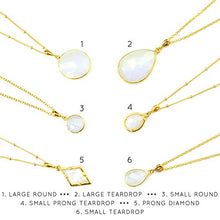 Load image into Gallery viewer, Natural Rainbow Moonstone Pendant Necklace, June Birthstone Necklace, Large Moonstone Necklace
