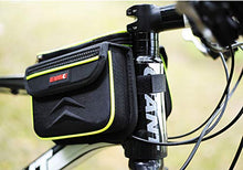 Load image into Gallery viewer, DRUnKQUEEn Waterpoof Frame Front Tube Pannier Bike Bicycle Cycling Saddle Bag Biking Gear with Detachable Cellphone Case Touchscreen Pouch Holder &amp; Reflective Stripe
