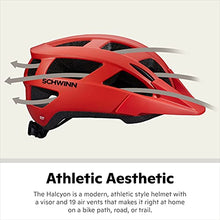 Load image into Gallery viewer, Schwinn Halcyon ERT Youth/Adult Bike Helmet, Fits Head Circumferences 54-58 cm, Medium, Red
