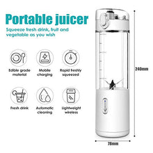 Load image into Gallery viewer, Portable Blender - Personal Size Blender Smoothies and Shakes - Mini Blender 2400mah USB Rechargeable with Six Blades, Handheld Blender Sports,Travel,Gym Gift for family lover friend (1)

