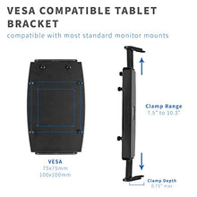 Load image into Gallery viewer, VIVO Universal VESA Mount Adapter for Tablets, 2-in-1 Laptops, &amp; 15.6 inch Portable Monitors, Max VESA 100x100, Adjustable Laptop Holder, Black, MOUNT-UVM02
