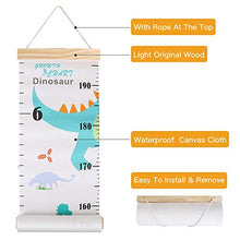 Load image into Gallery viewer, Outivity Growth Chart for Kids, Height Chart for Kids/Boys/Girls/Baby, Canvas &amp; Wooden, Removable Growth Height Chart, Wall Room Decor - Dinosaur
