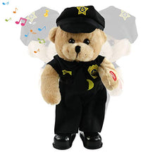 Load image into Gallery viewer, Houwsbaby Singing Police Teddy Bear Dancing Plush Bear Toy Musical Stuffed Animal in Justicial Uniform Electric Interactive Animated Gifts for Kids Boy Girls Holiday Valentine's Day Birthday,14''
