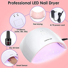 Load image into Gallery viewer, PsampaGel Nail Polish Kit with UV Light, 5 Colors Gel Nail Kit for Starter and Professional, Gel Polish Kit Sparkly Glitters, Manicure Gel Kit with Base and Top Coat(Red)
