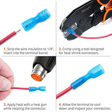 Load image into Gallery viewer, 150 PCS Wirefy Female Spade Connectors - Heat Shrink Spade Connector Kit - Quick Disconnect Wire Connectors - Electrical Spade Terminals - Blue 16-14 Gauge
