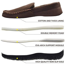 Load image into Gallery viewer, LseLom Men's Moccasin Slippers for Men Indoor Outdoor Slippers Waterproof House Shoes for Men Slippers with Arch Support Brown Size 8
