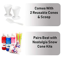 Load image into Gallery viewer, Nostalgia RSM602 Countertop Snow Cone Maker Makes 20 Icy Treats, Includes 2 Reusable Plastic Cups &amp; Ice Scoop, Retro Red
