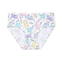 Load image into Gallery viewer, Lucky &amp; Me 100% Cotton Girls Underwear, Briefs Style, Gracie 7 Pack, Dinorama, Size 9-10 Years
