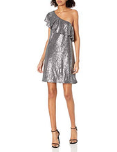 Load image into Gallery viewer, kensie Women's One Shoulder Sequin Dress, Lead, M
