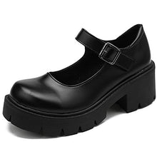 Load image into Gallery viewer, AOSPHIRAYLIAN Womens Gothic Shoes Platform Mary Janes Ankle Strap Chunky Heel Uniform Dress Pumps Shoes Black
