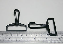 Load image into Gallery viewer, Wuuycoky Black 1.5" Inner Diameter D Ring Big Spring Buckle Lobster Clasps Swivel Snap Hooks Pack of 6
