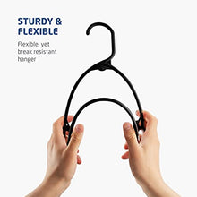 Load image into Gallery viewer, Black Standard Plastic Hangers (50 Pack) Durable Tubular Shirt Hanger Ideal for Laundry &amp; Everyday Use, Slim &amp; Space Saving, Heavy Duty Clothes Hanger for Coats, Pants, Dress, Etc. Hangs up to 5.5 lbs
